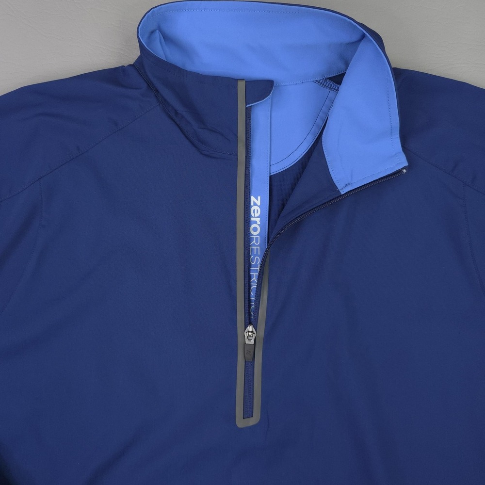 Zero Restriction Jacket Mens Large Blue Colorblock 1/2 Zip Golf Tour Series